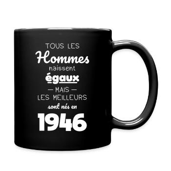 80 Jahre – Die Besten wurden 1946 geboren - Tasse einfarbig - Schwarz - Rechts