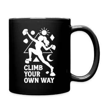 Bouldern Damen Frau Geometrisch Climb Your Own Way - Tasse einfarbig - Schwarz - Rechts