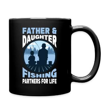 Pêche Père et Fille - Organisation Partenaire pour la Vie - Mug uni - noir - Droite