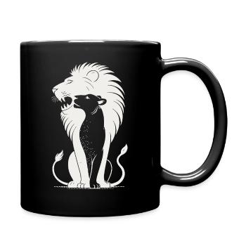 Regal Lion Silhouette - Full Colour Mug - black - Right