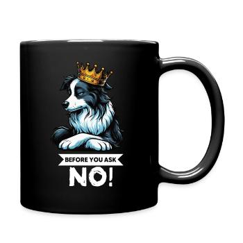 Avant que vous ne demandiez Border Collie Hütehund Collie - Mug uni - noir - Droite