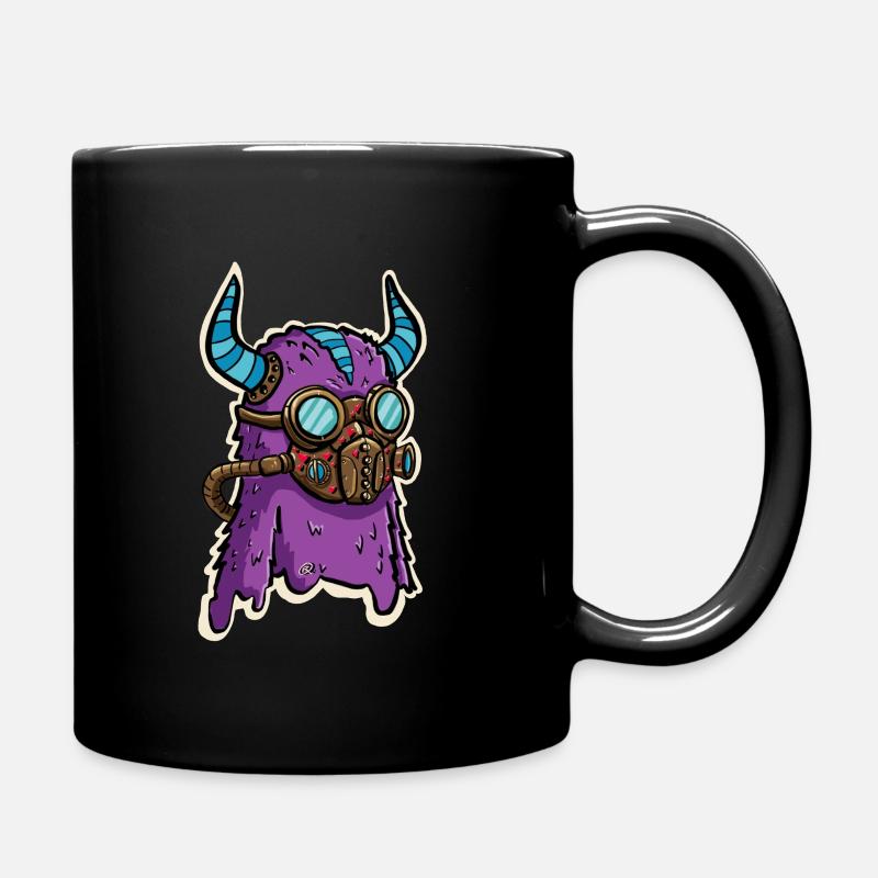 Monstre Violet Steampunk à Lunettes - Mug uni - noir