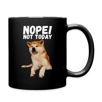Akita Nope not today - Tasse einfarbig - Schwarz - Rechts