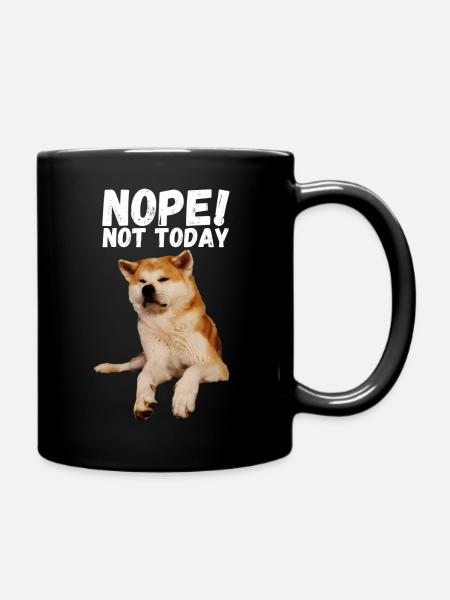 Akita Nope not today - Tasse einfarbig - Schwarz