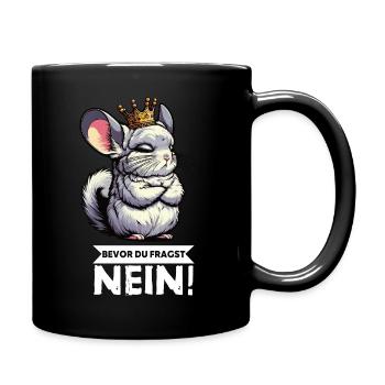 Avant que vous ne demandiez à la chinchilla, chinchilla, rongeur - Mug uni - noir - Droite