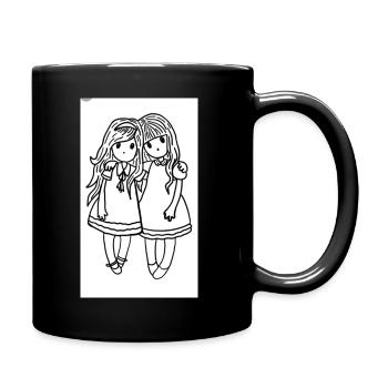Mädchenduo - Tasse einfarbig - Schwarz - Rechts