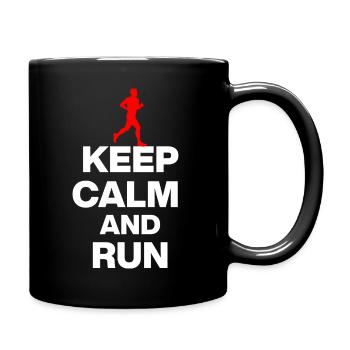 KEEP CALM AND RUN! FOR JOGGERS AND MARATHONERS sw - Full Colour Mug - black - Right