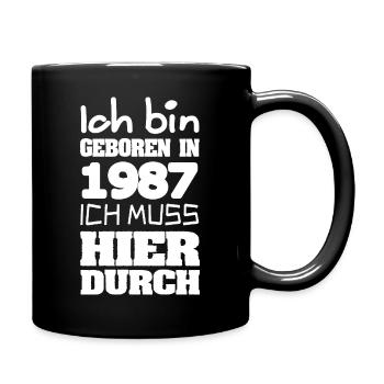 Née en 1987 avec une chemise de déclaration de frappe - Mug uni - noir - Droite