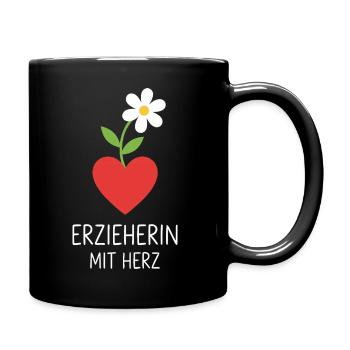 Educator with heart - Full Colour Mug - black - Right