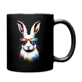 Mountain Rabbit Arctic Hare Albino Rabbit White Rabbit - Full Colour Mug - black - Right