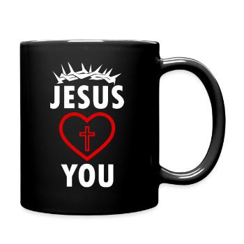 Jesus loves You - Full Colour Mug - black - Right