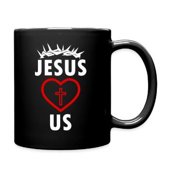 JESUS LOVES US - Tasse einfarbig - Schwarz - Rechts
