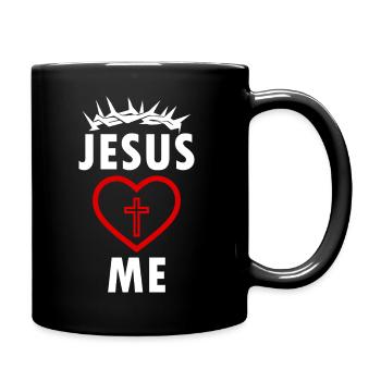 JESUS LOVES ME - Tasse einfarbig - Schwarz - Rechts