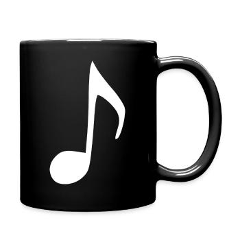 Musiknote weiß Musik - Tasse einfarbig - Schwarz - Rechts