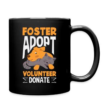 Foster Adopt Volunteer Animal Rescue Cat - Full Colour Mug - black - Right