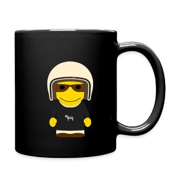 GEEKLEY Retro-Zebra-Helm - Tasse einfarbig - Schwarz - Rechts