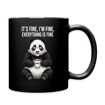 Its Fine In Fine Coffee Panda Humor - Full Colour Mug - black - Right
