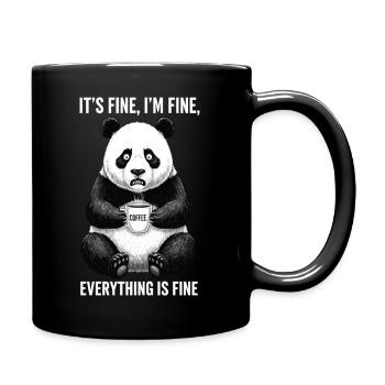 Its Fine In Fine Coffee Panda Humor - Full Colour Mug - black - Right