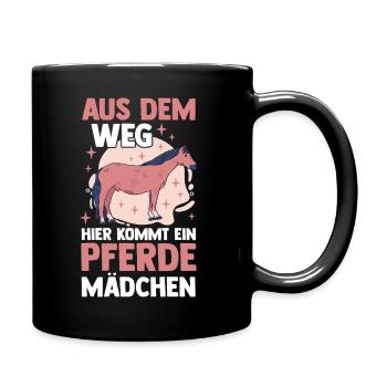 Reiten Pferdeliebhaber Reiterhof Pferde - Tasse einfarbig - Schwarz - Rechts
