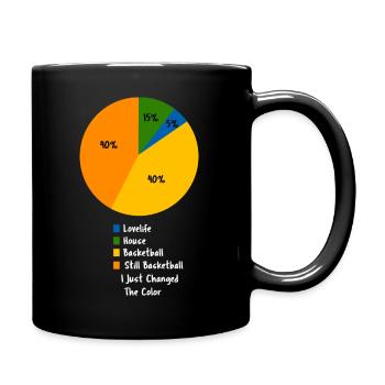 Funny Basketball Life Pie Chart Design - Full Colour Mug - black - Right