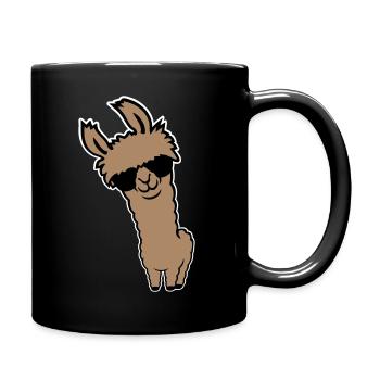 Lunettes de soleil Cool Lama Alpaga Souriant Drôle - Mug uni - noir - Droite