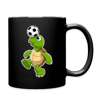 Turtle Football Cartoon - Full Colour Mug - black - Right