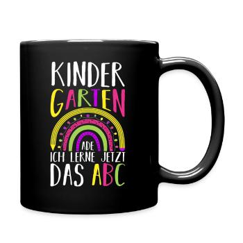 Kindergarten Ade Ich Lerne Jetzt Das ABC - Tasse einfarbig - Schwarz - Rechts