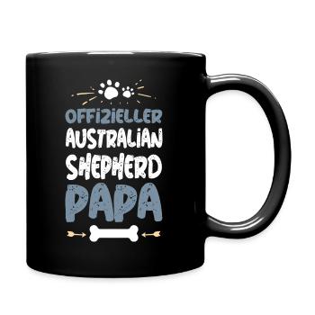Offizieller Australian Shepherd Papa - Tasse einfarbig - Schwarz - Rechts