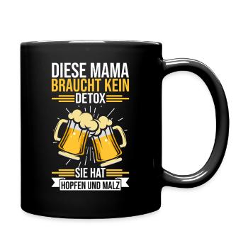 Bier Bierliebhaberin Mutter Mama - Tasse einfarbig - Schwarz - Rechts