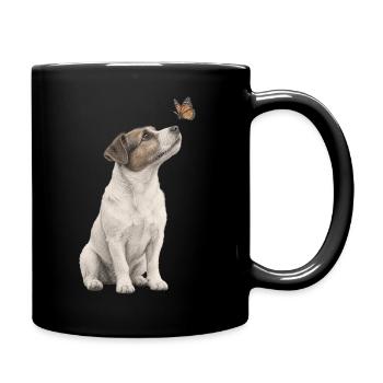 Jack Russell Terrier Banksy Style Dog Motif - Full Colour Mug - black - Right