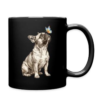 Bouledogue français pour le papillon amoureux des chiens - Mug uni - noir - Droite