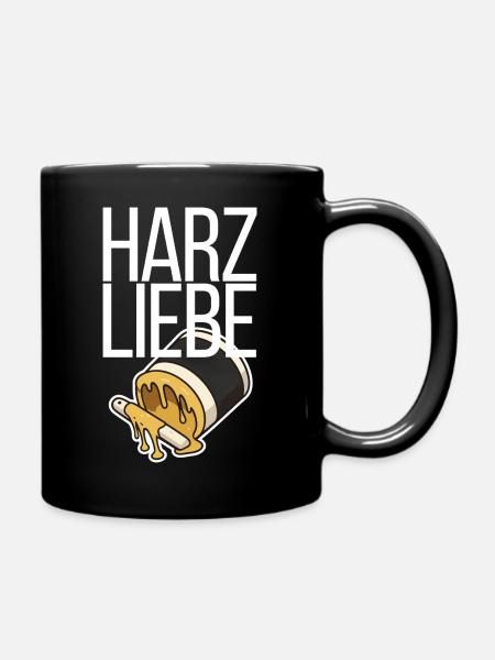 Harzliebe Handball Design - Tasse einfarbig - Schwarz