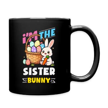 Joyeuse Pâques, douce chasse aux œufs du lapin, œufs de Pâques - Mug uni - noir - Droite