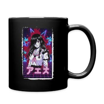 Écolière Cyberpunk Néon - Mug uni - noir - Droite