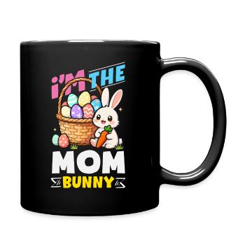 Joyeuse Pâques, douce chasse aux œufs du lapin, œufs de Pâques - Mug uni - noir - Droite