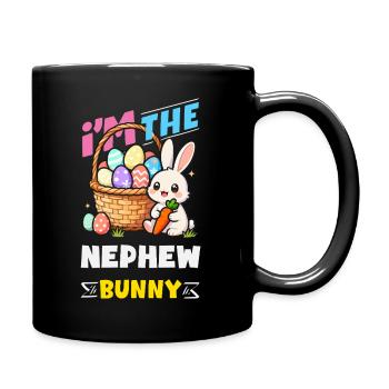 Joyeuse Pâques, douce chasse aux œufs du lapin, œufs de Pâques - Mug uni - noir - Droite
