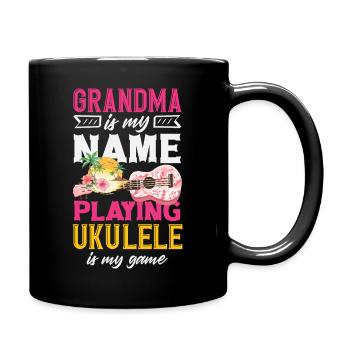 Grand-mère est mon nom Jouer du ukulélé est mon jeu - Mug uni - noir - Droite