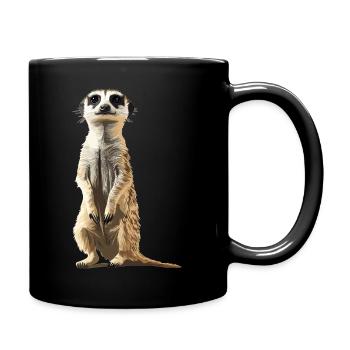 Meerkat Erdmännchen - Tasse einfarbig - Schwarz - Rechts