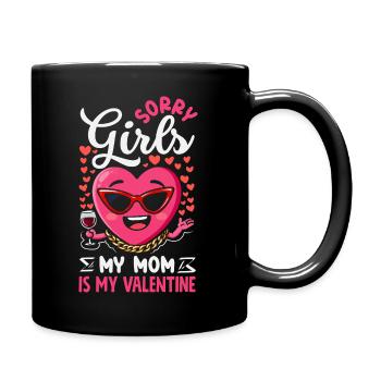 Retro Heart Valentine's Day Design Love - Full Colour Mug - black - Right