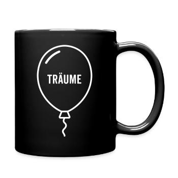 Luftballon „Träume“ – Inspirierendes Symbol Design - Tasse einfarbig - Schwarz - Rechts