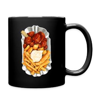 Frites de currywurst – Mon motif préféré de la marmite - Mug uni - noir - Droite