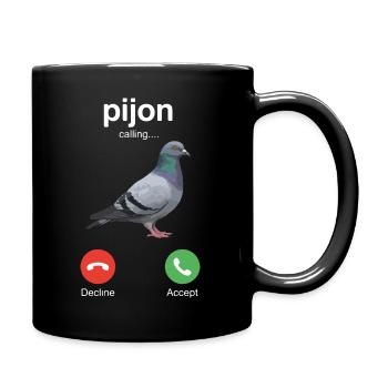 Pijon Calling Écran de pigeon drôle par hasard - Mug uni - noir - Droite