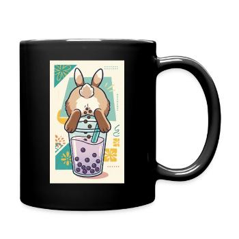 Bubble Tea Boba Drôle de Lapin mignon - Mug uni - noir - Droite