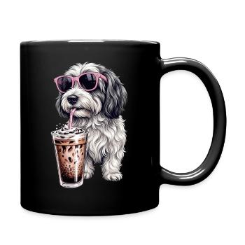 Havaneser  - Tasse einfarbig - Schwarz - Rechts
