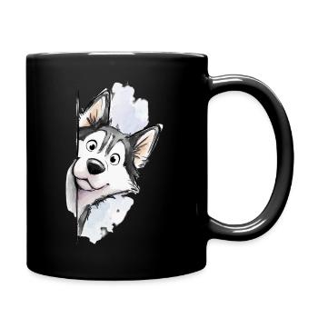 Coucou Husky 🐺🐾 Sibérien - Mug uni - noir - Droite