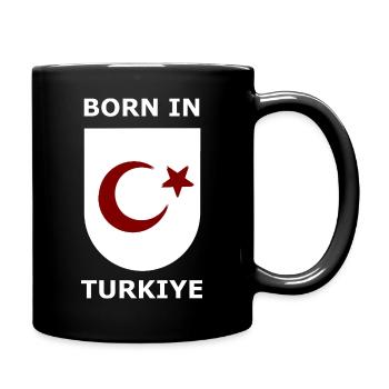 Born in Türkiye Shield - Tasse einfarbig - Schwarz - Rechts