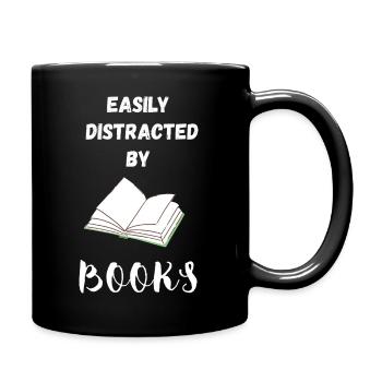 Leicht von Büchern abgelenkt - Tasse einfarbig - Schwarz - Rechts