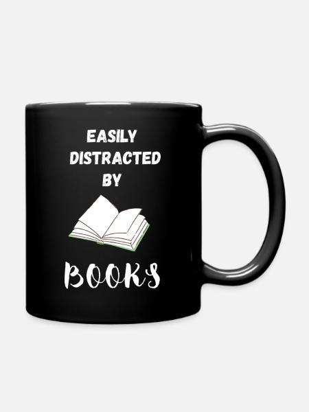 Easily distracted by Books - Full Colour Mug - black