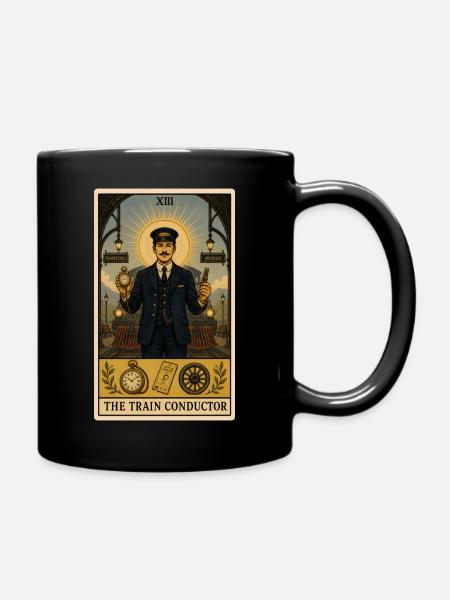 Schaffner | Eisenbahn Tarot - Tasse einfarbig - Schwarz