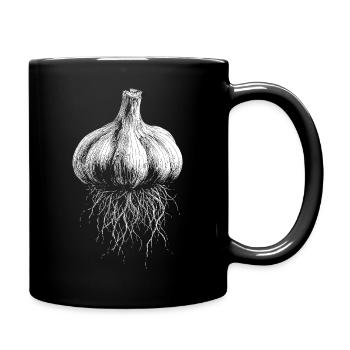 Knoblauch - Tasse einfarbig - Schwarz - Rechts